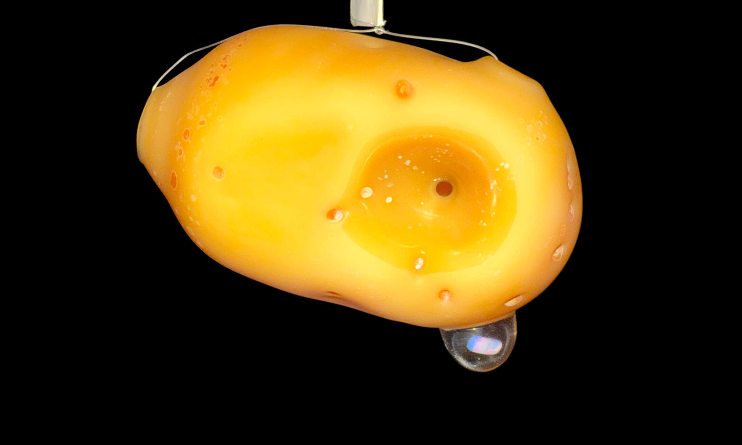 Sculpted Potato Pipe w/ Opal