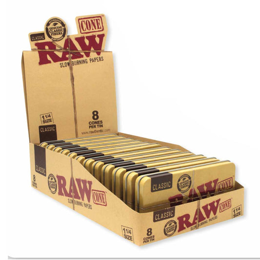 RAW Classic 1 1/4 Cones Tin (8ct)