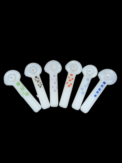 White Spoon With Color Dots
